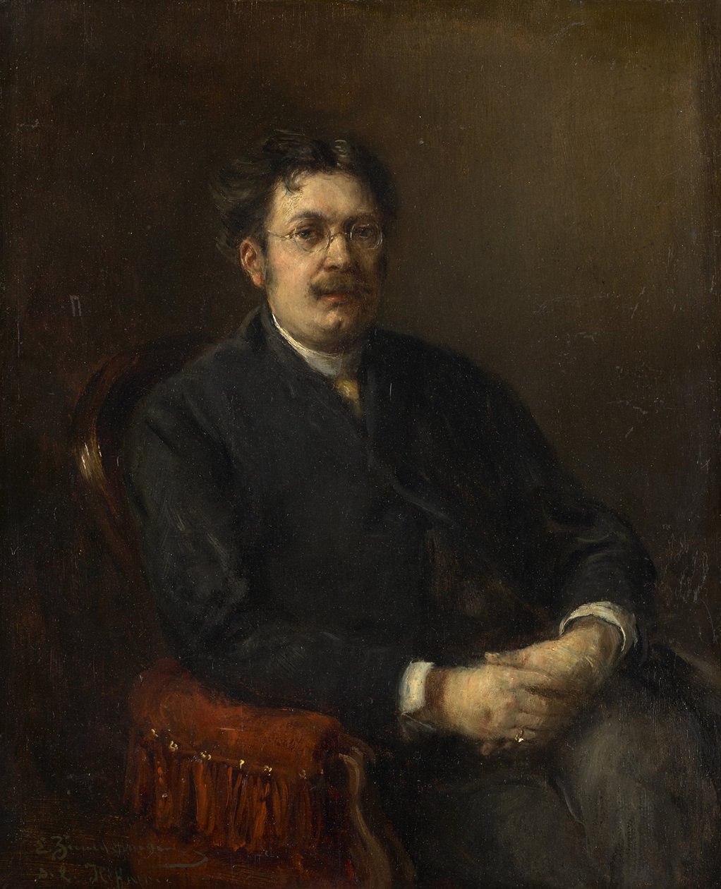Malarz Karl Heffner autorstwa Ernst Karl Georg Zimmermann