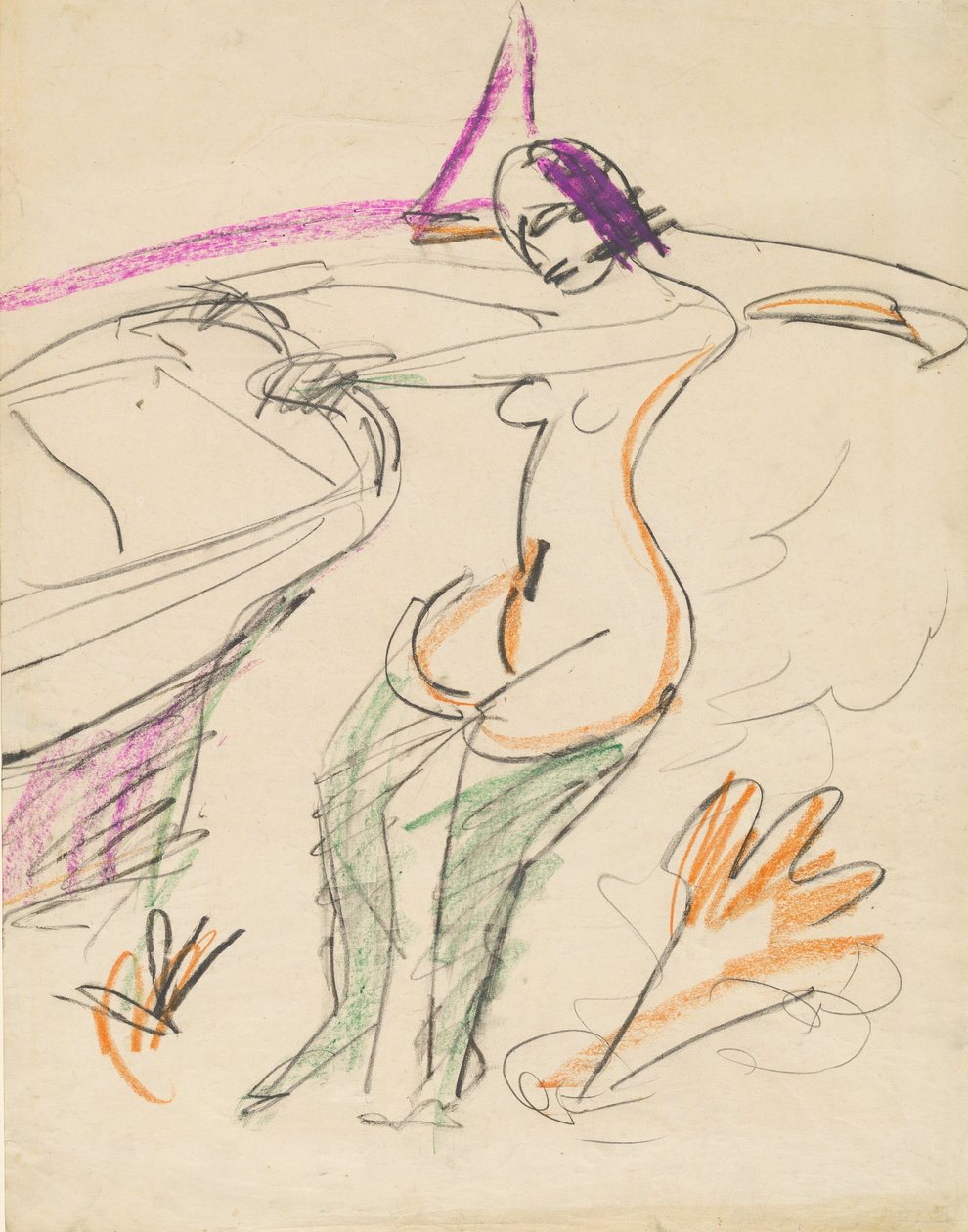 Kąpiący się, 19121913. autorstwa Ernst Ludwig Kirchner