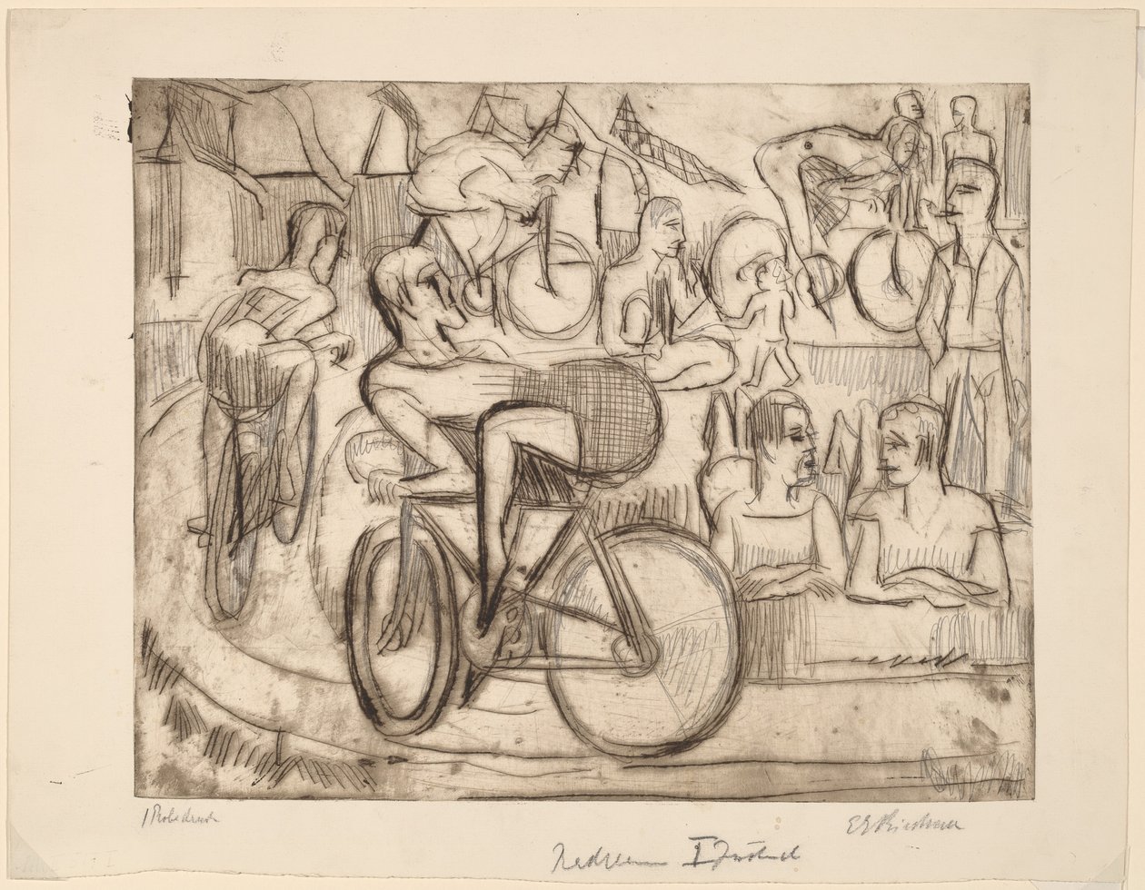 Wyścig rowerowy, 1926. autorstwa Ernst Ludwig Kirchner