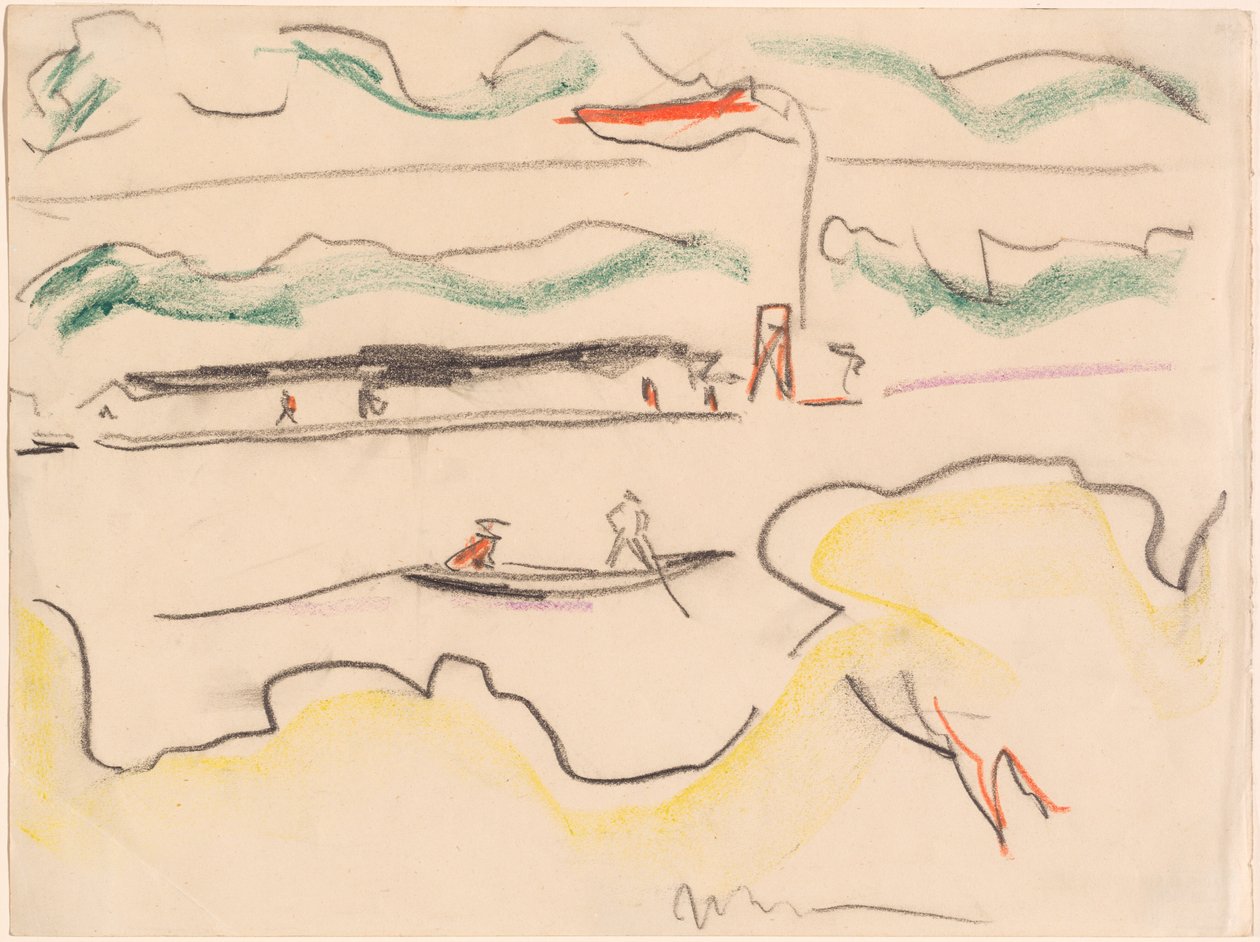 Krajobraz Łaby w pobliżu Drezna, 1909. autorstwa Ernst Ludwig Kirchner