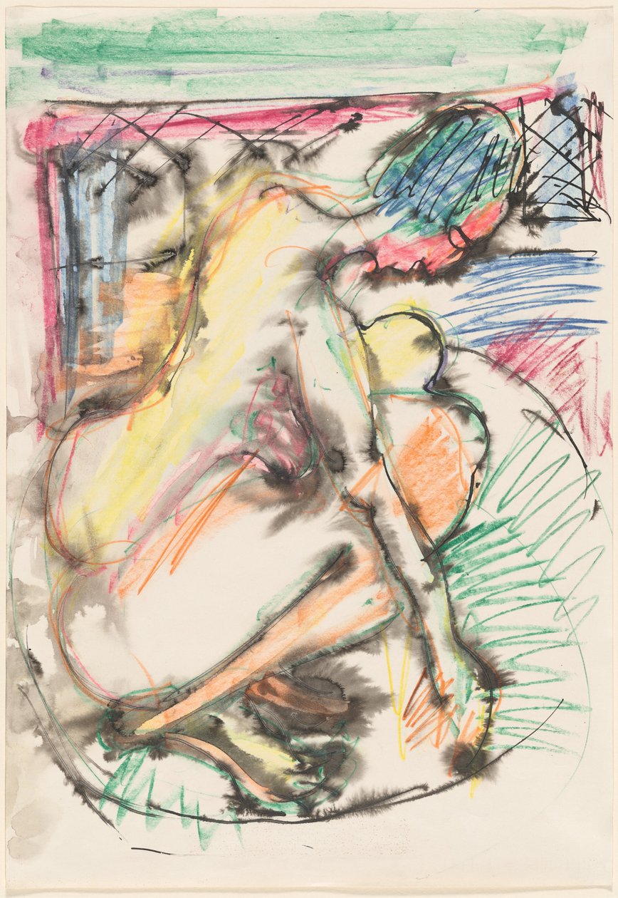 Erna kąpiąca się w wannie, 19131914. autorstwa Ernst Ludwig Kirchner