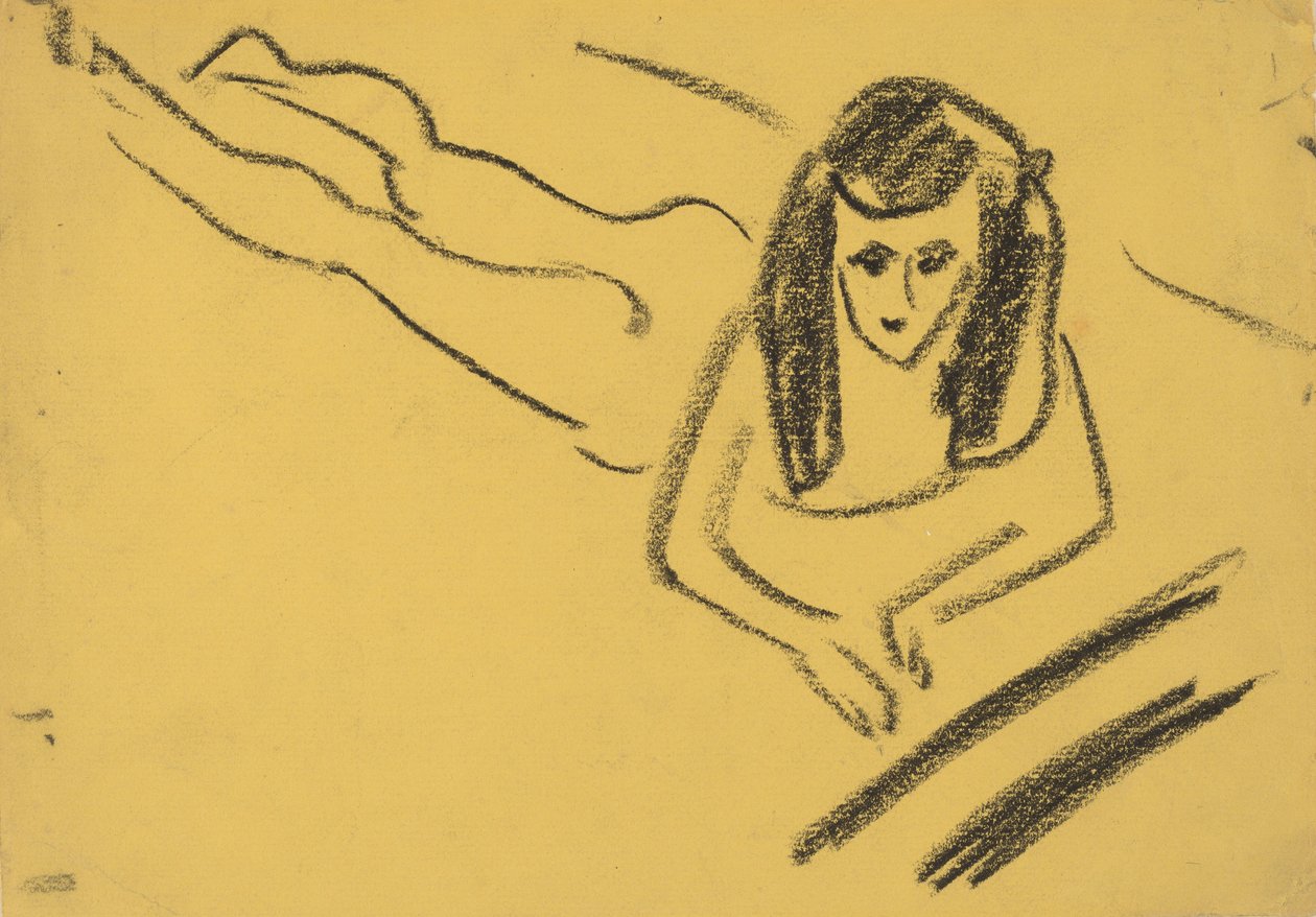 Franzi leżący, 1910. autorstwa Ernst Ludwig Kirchner