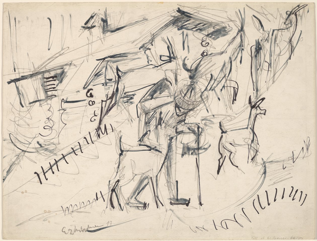 Pasterz z kozami, 1917. autorstwa Ernst Ludwig Kirchner