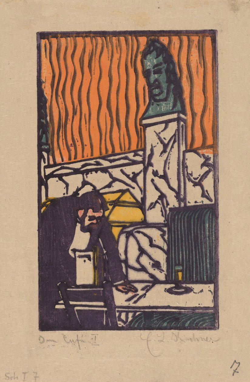 Główny kelner w kawiarni, 1904. autorstwa Ernst Ludwig Kirchner