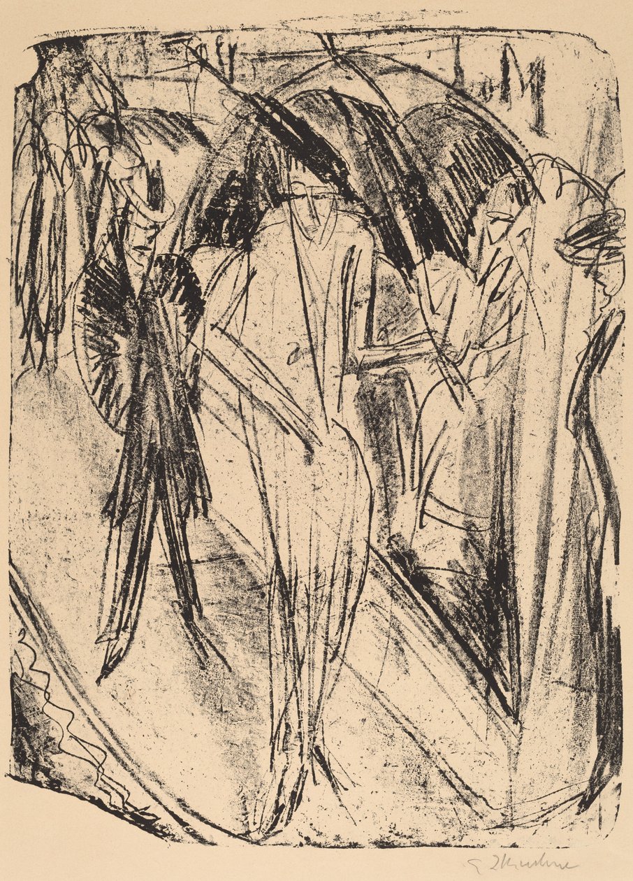 Dama w deszczu, 1914. autorstwa Ernst Ludwig Kirchner