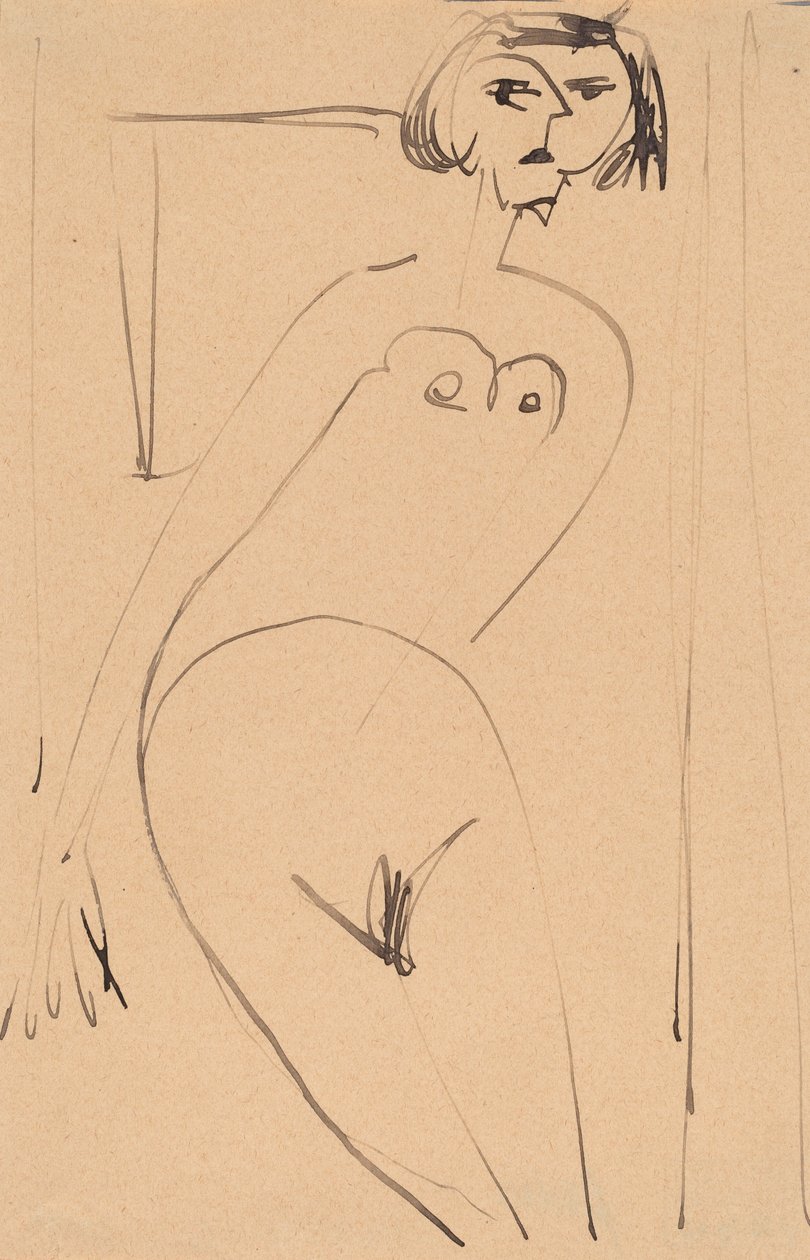 Akt, początek XX wieku, autorstwa Ernst Ludwig Kirchner