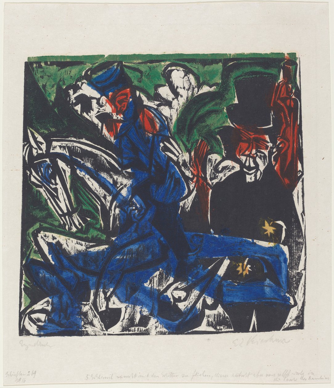 Cudowna historia Petera Schlemihla: Spotkanie Schlemihla z szarością..., 1915. autorstwa Ernst Ludwig Kirchner