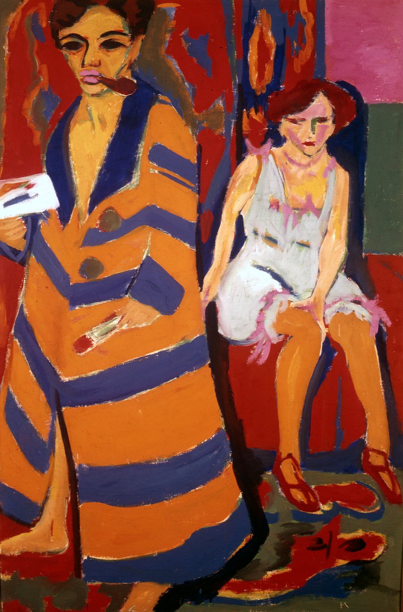 „Autoportret z modelem”, 1907 autorstwa Ernst Ludwig Kirchner