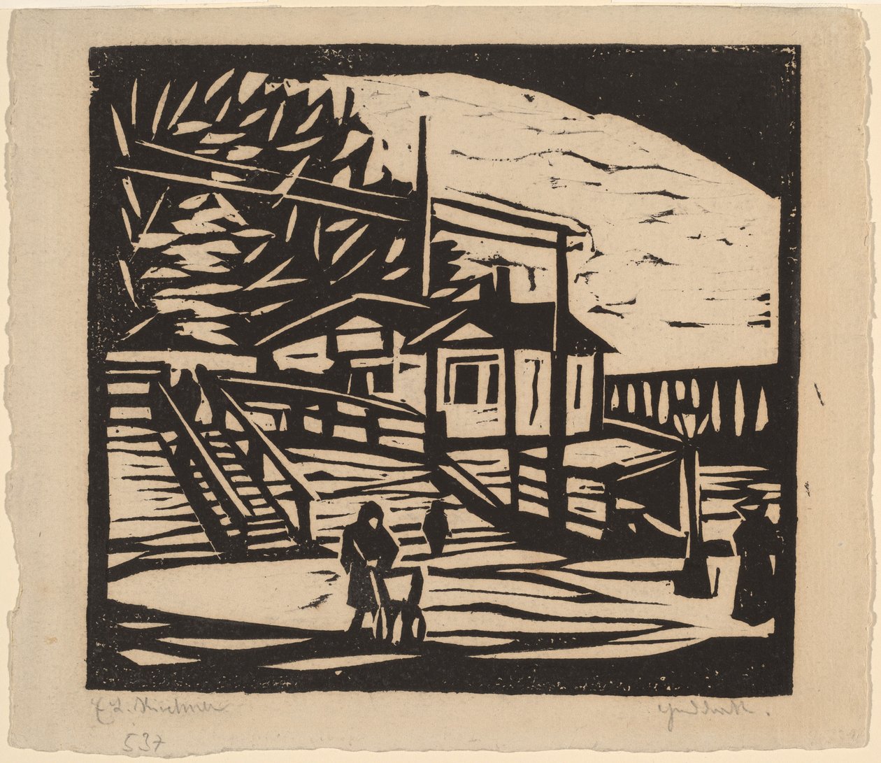 Szopa na brzegu Łaby, 1906. autorstwa Ernst Ludwig Kirchner