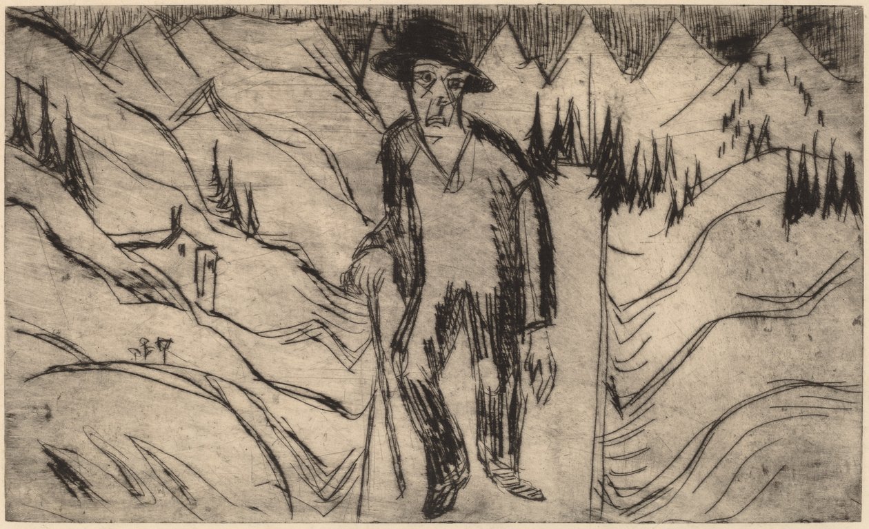 Wędrowiec, 1922. autorstwa Ernst Ludwig Kirchner