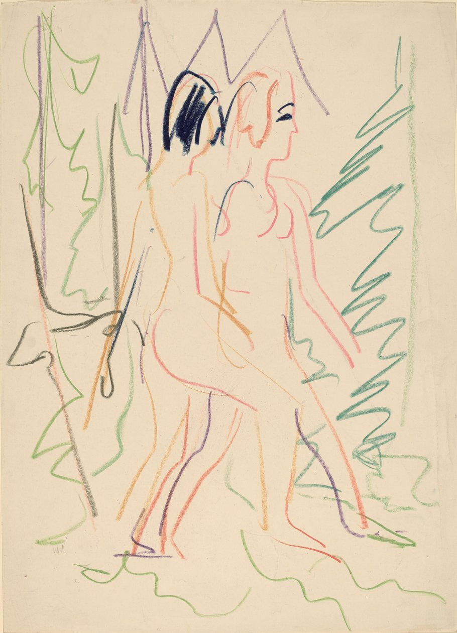 Dwa akty w lesie, 1925. autorstwa Ernst Ludwig Kirchner