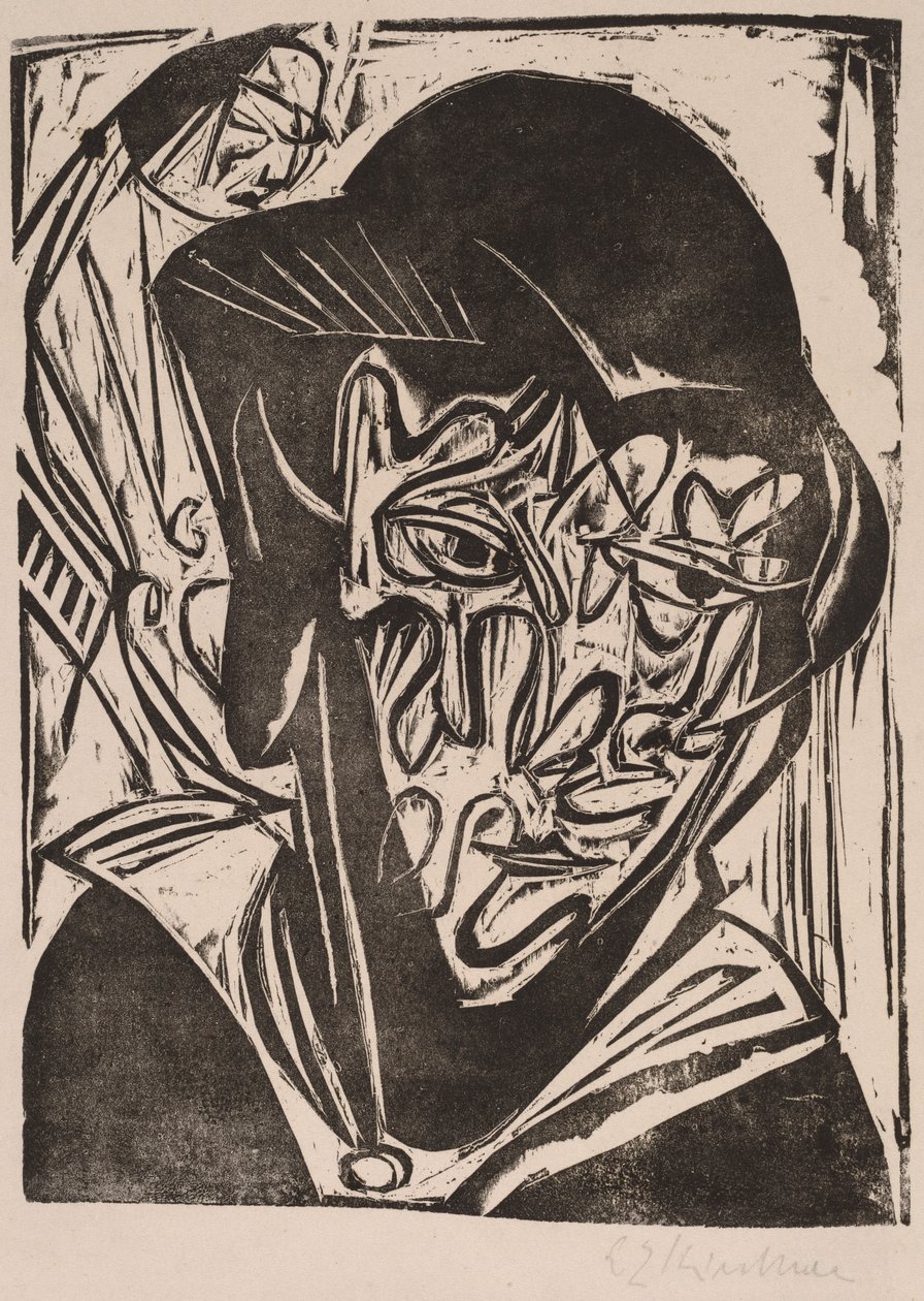 Kobieta z welonem, 1915. autorstwa Ernst Ludwig Kirchner