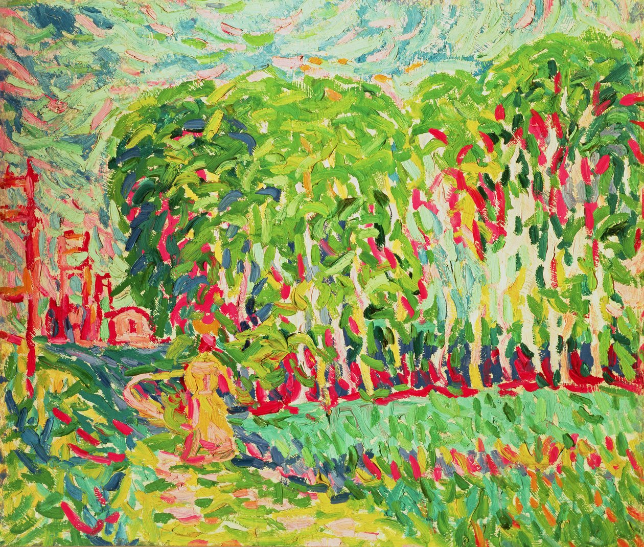 Kobieta w brzozowym lesie autorstwa Ernst Ludwig Kirchner