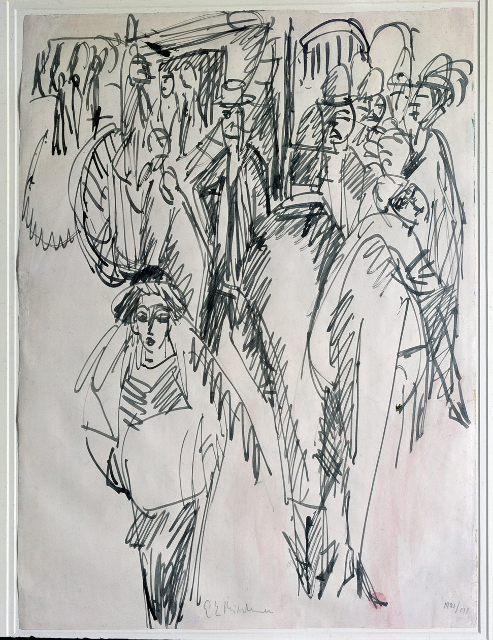 Ulica w Berlinie, Niemcy (Rysunek autorstwa Ernst Ludwig Kirchner