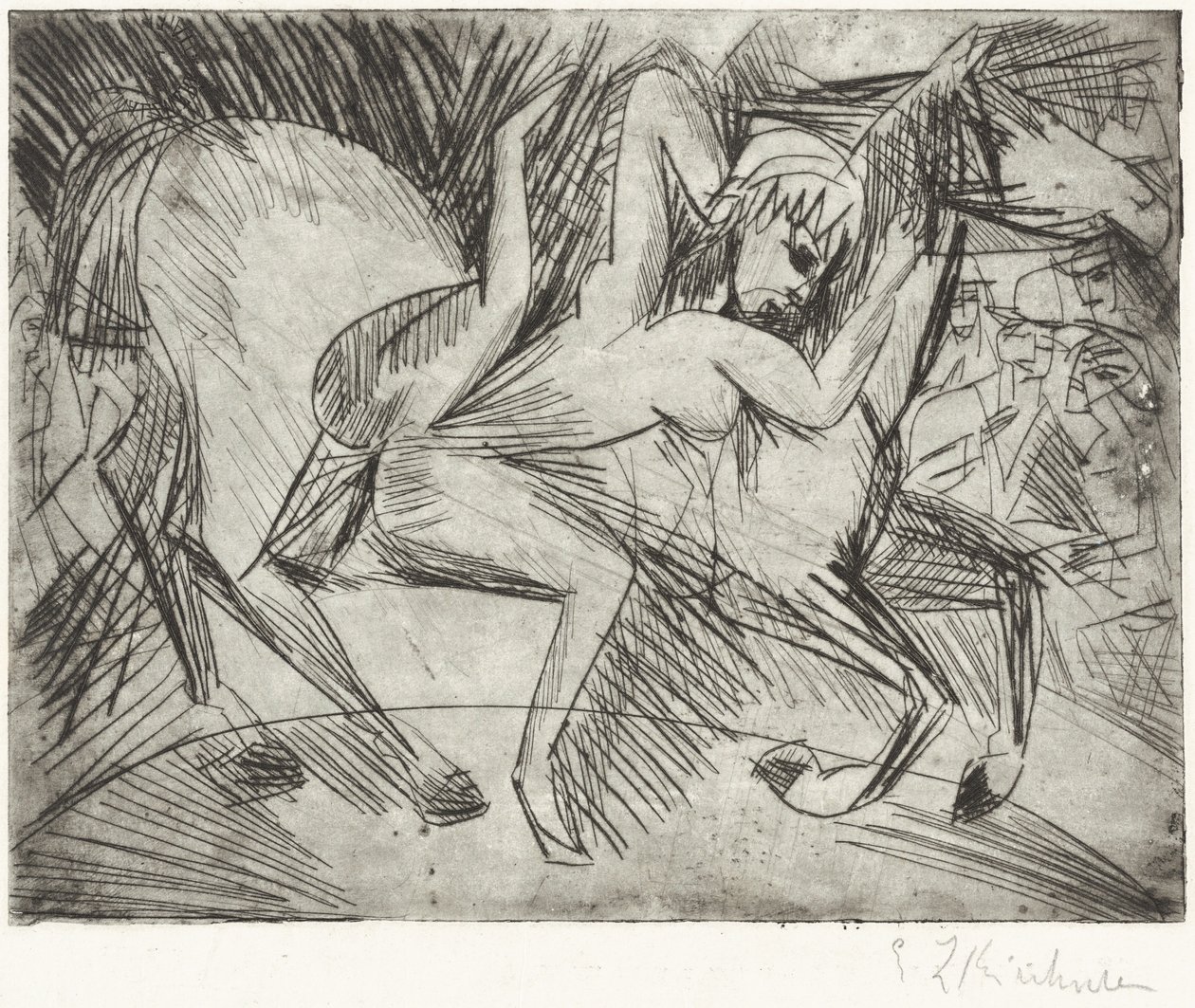 Akrobata na koniu (Voltigeuse na koniu) autorstwa Ernst Ludwig Kirchner