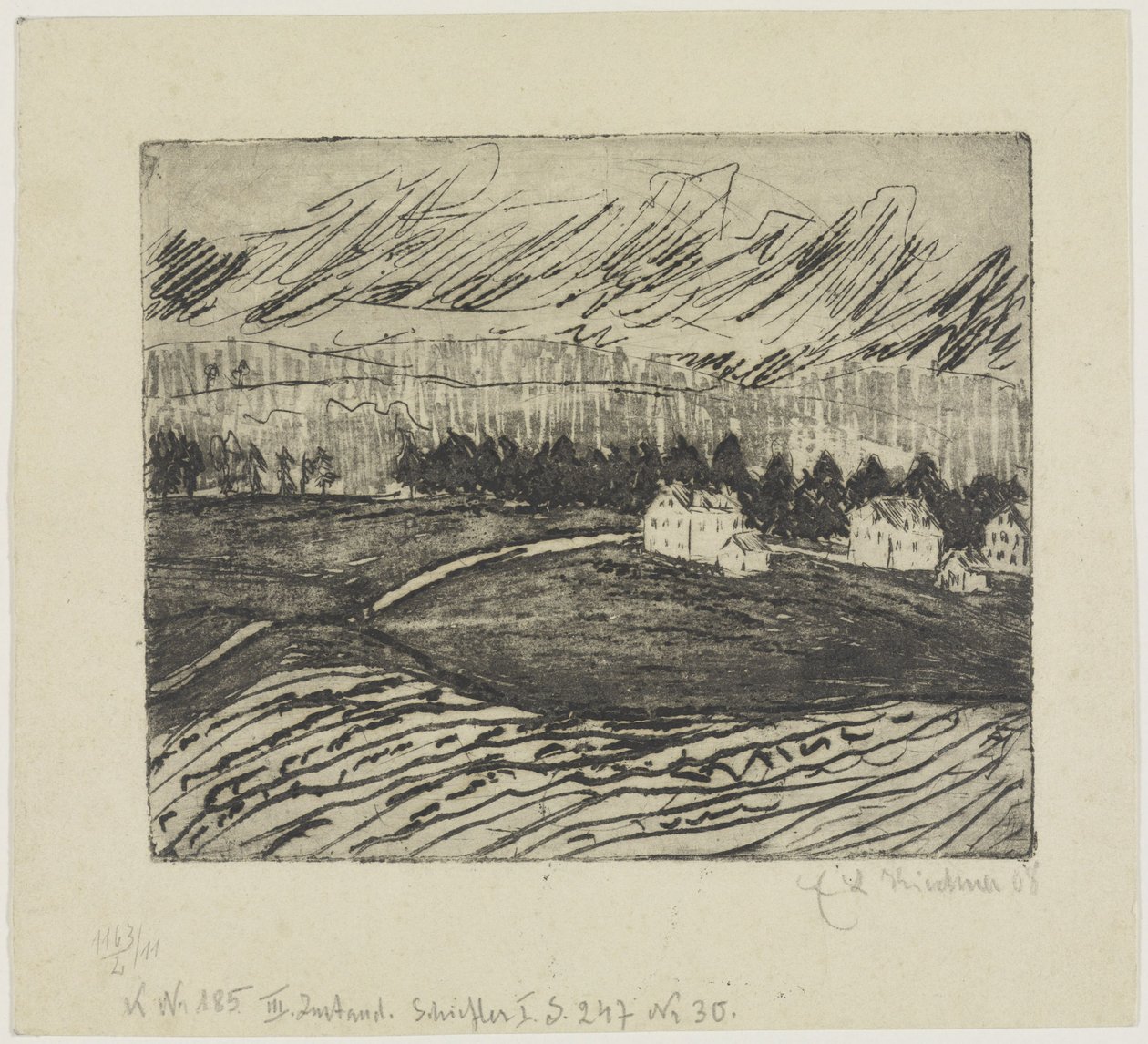 Pola i domy w Rudawach autorstwa Ernst Ludwig Kirchner