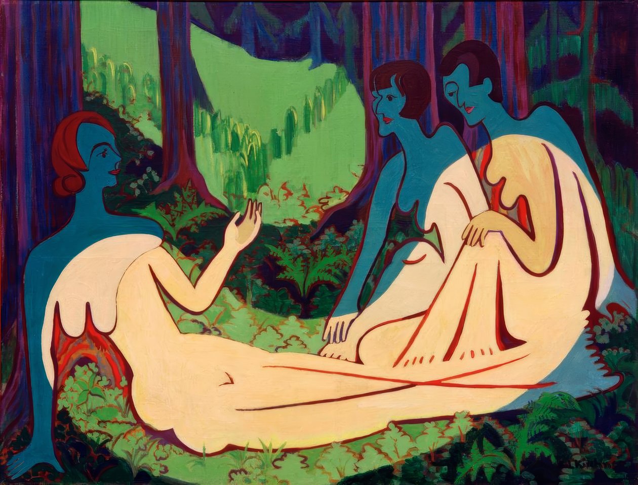 Akty w lesie (wersja duża) autorstwa Ernst Ludwig Kirchner