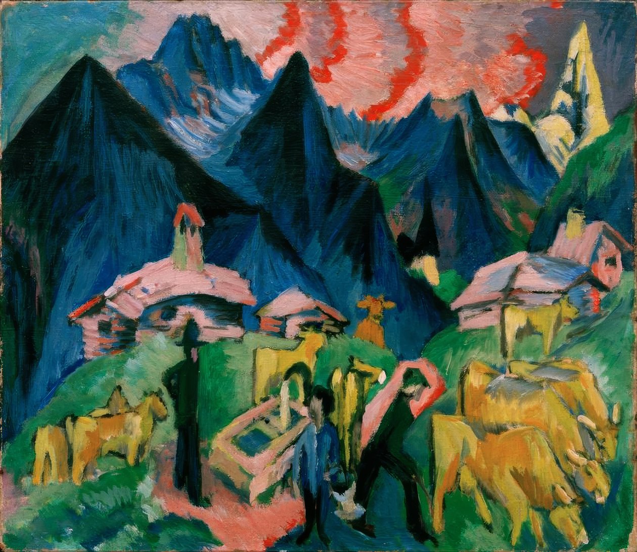 Życie alpejskie autorstwa Ernst Ludwig Kirchner