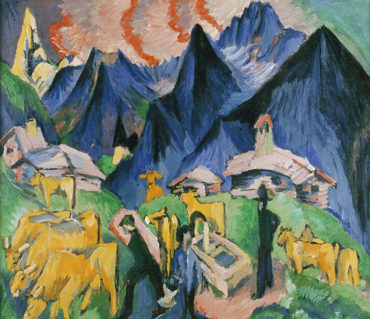Alpeben, Tryptyk; Alpleben, Tryptykon, 1918 autorstwa Ernst Ludwig Kirchner