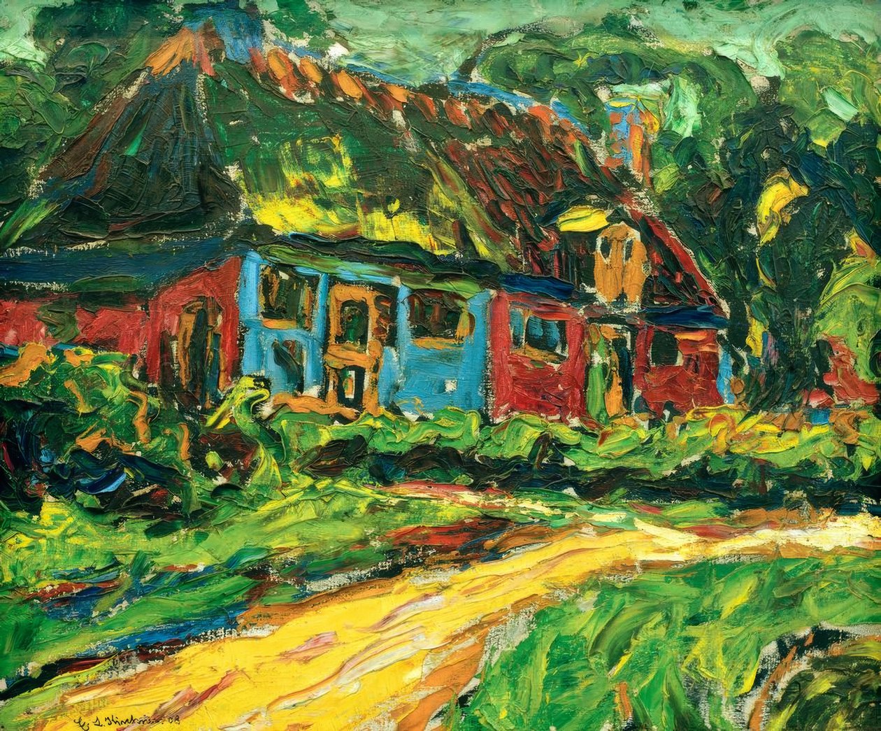 Stary dom na Fehmarn autorstwa Ernst Ludwig Kirchner