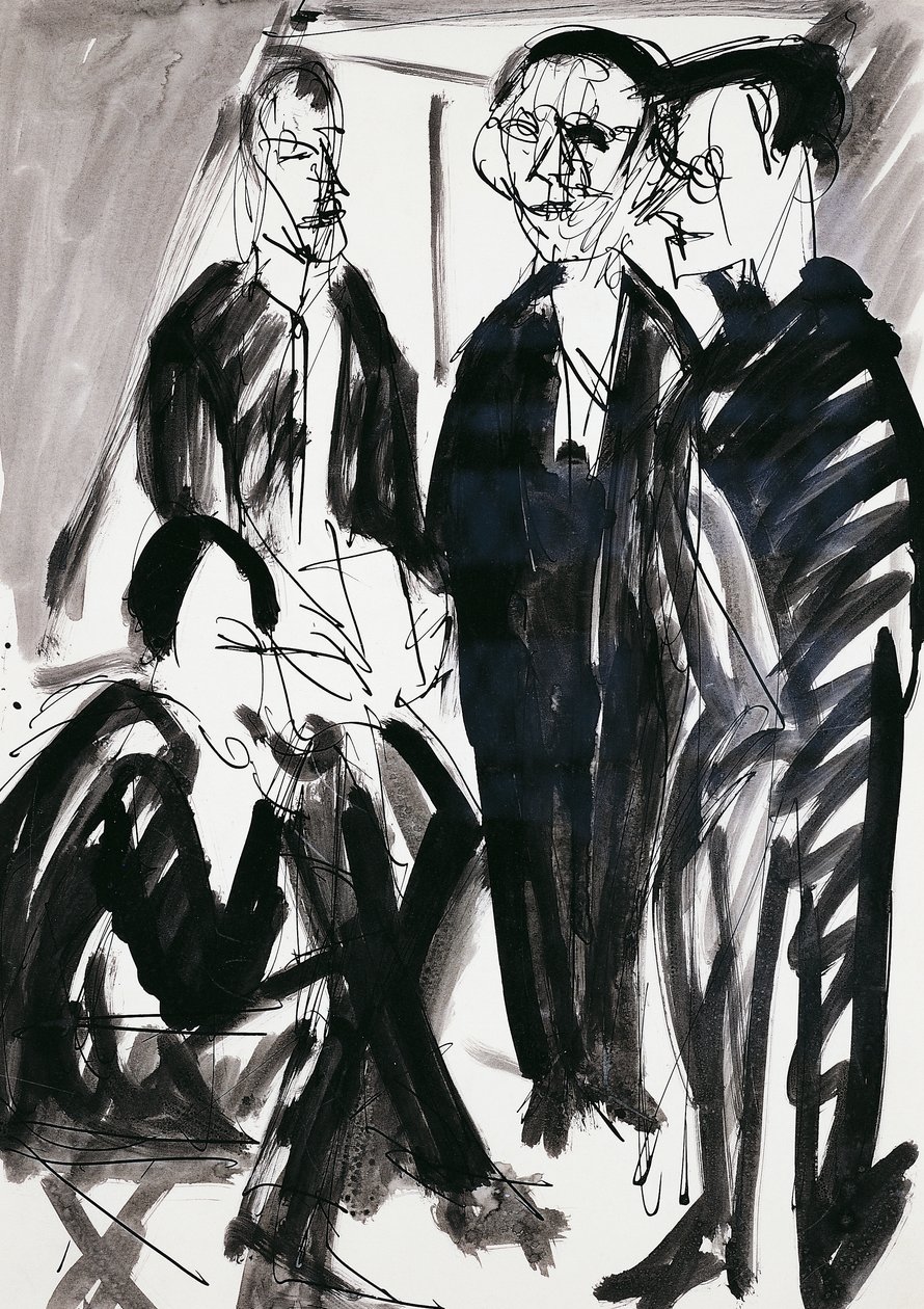 Artysta i grupa Die Brucke (The Bridge) w Dreźnie, autorstwa Ernsta Ludwiga Kirchnera (1880-1938) autorstwa Ernst Ludwig Kirchner