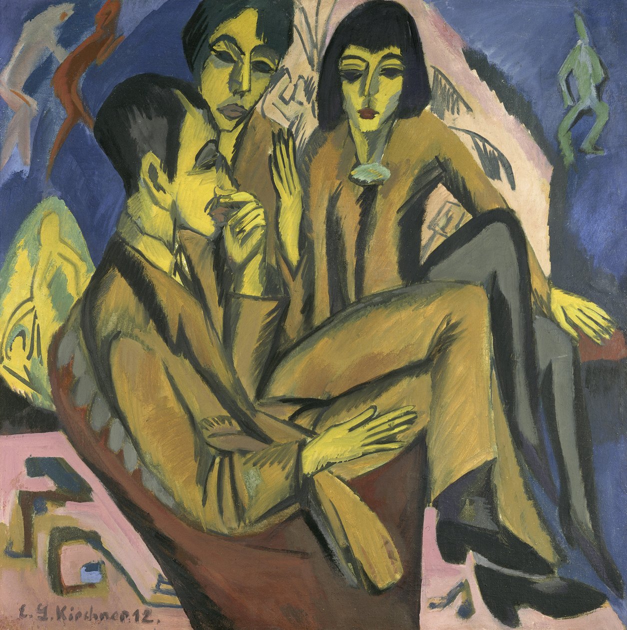 Grupa artystyczna Rozmowa artystów, 1913. autorstwa Ernst Ludwig Kirchner