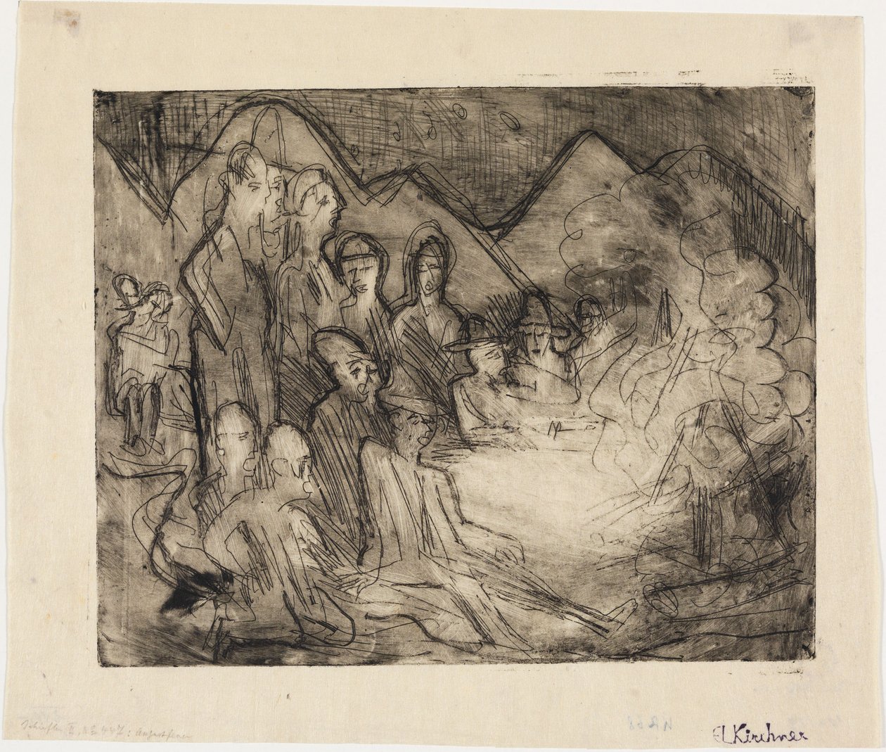 Ognisko sierpniowe autorstwa Ernst Ludwig Kirchner