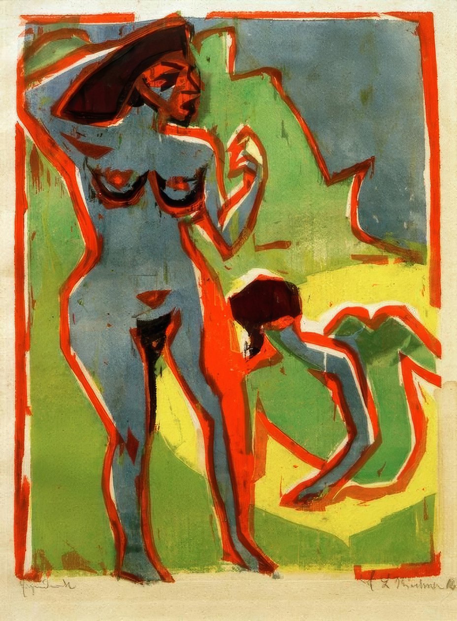 Kąpiące się kobiety (Moritzburg) autorstwa Ernst Ludwig Kirchner