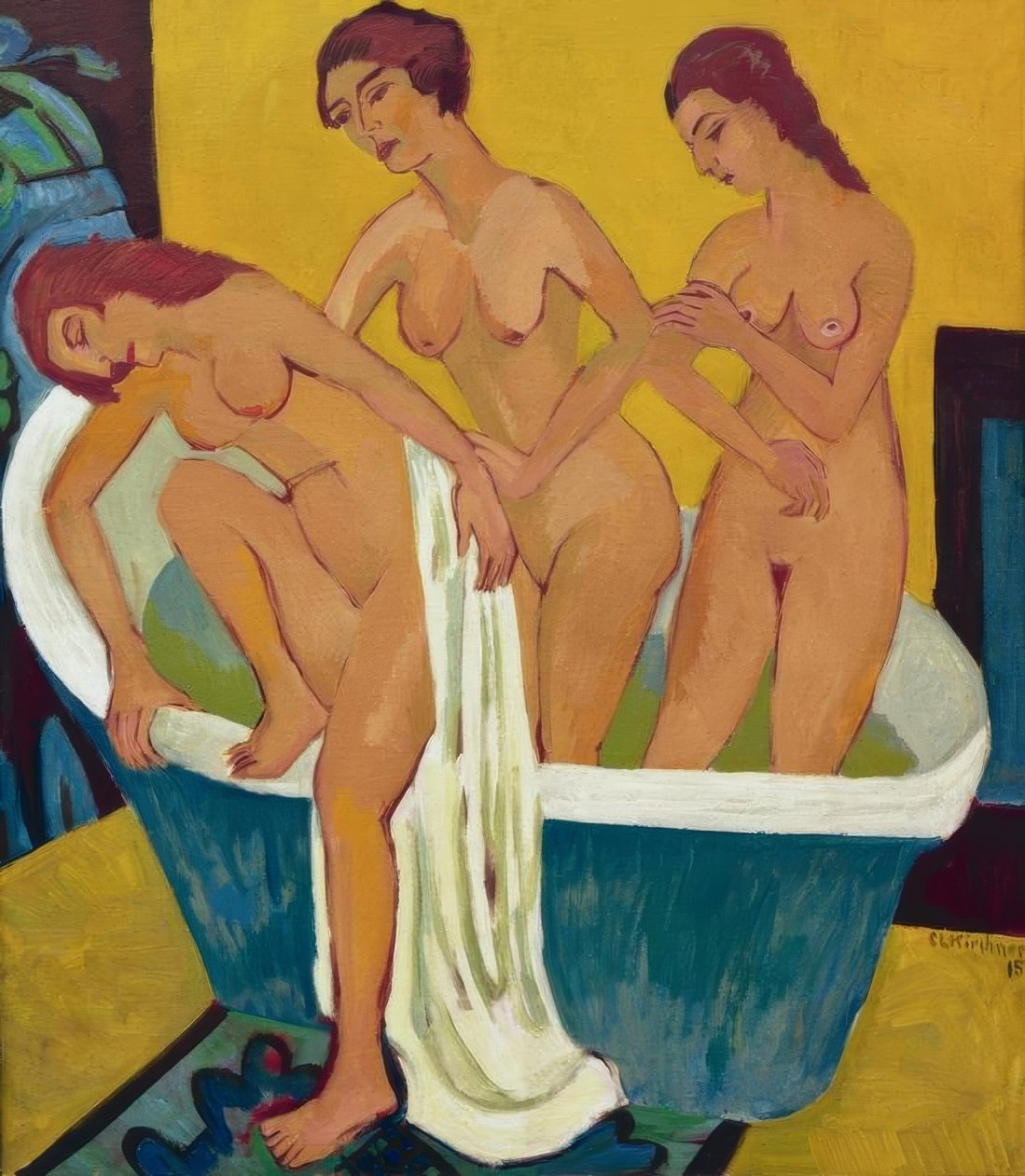 Kąpiące się kobiety autorstwa Ernst Ludwig Kirchner