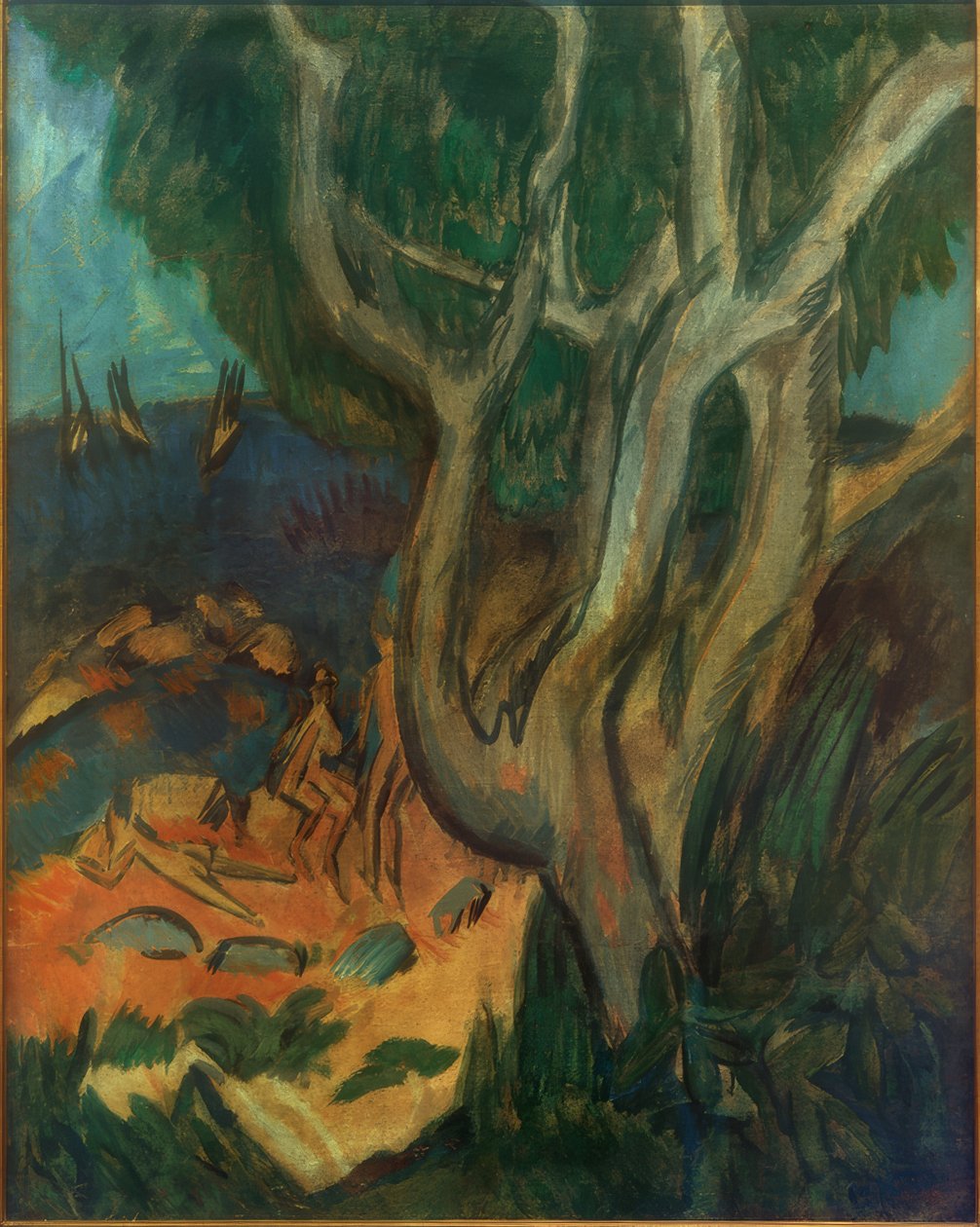 Kąpiący się na plaży w Fehmarn autorstwa Ernst Ludwig Kirchner