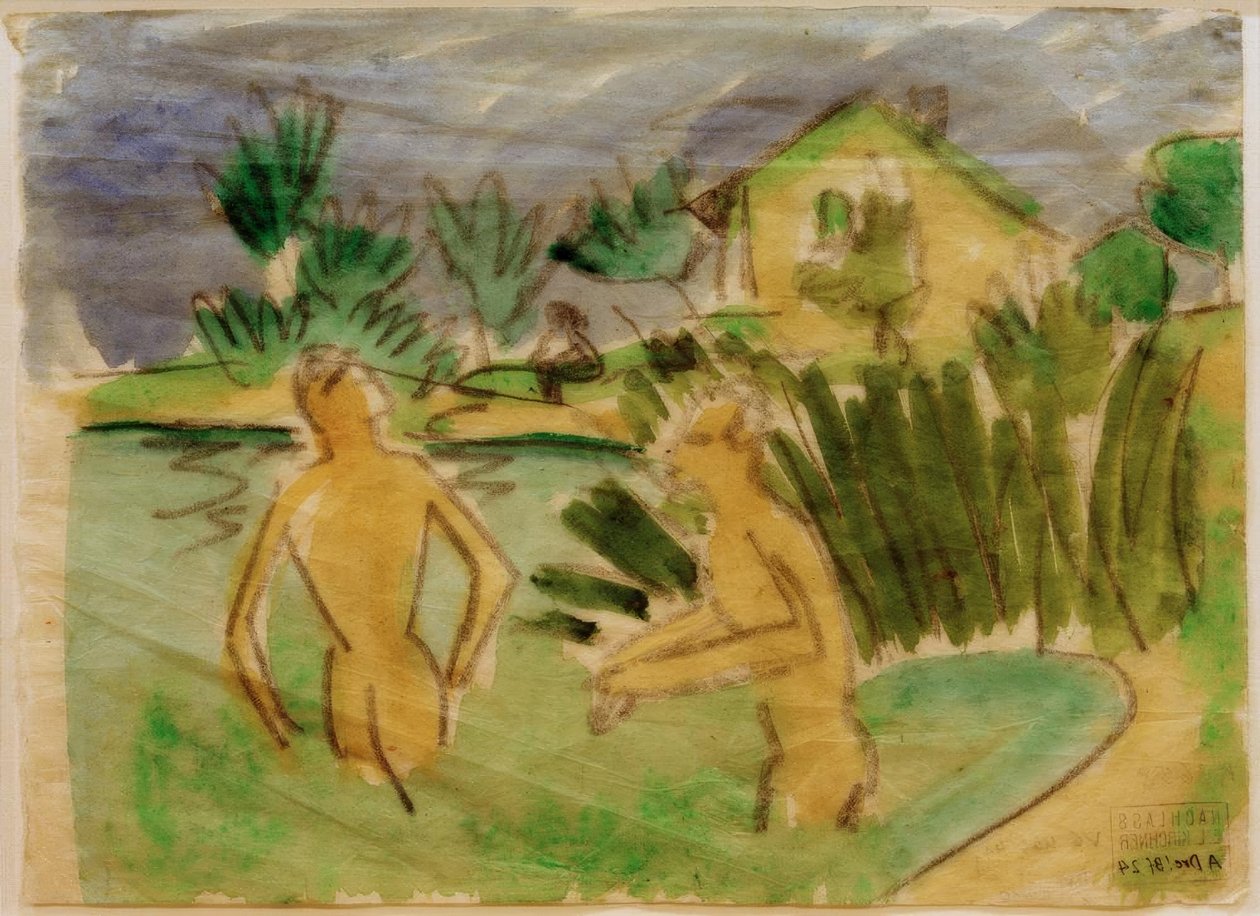 Kąpiących się w Moritzburgu autorstwa Ernst Ludwig Kirchner