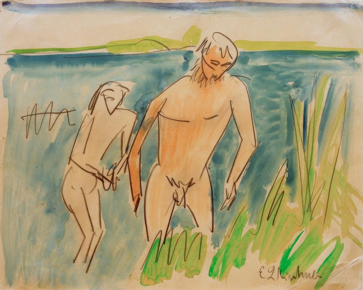 Kąpiących się w Moritzburgu autorstwa Ernst Ludwig Kirchner