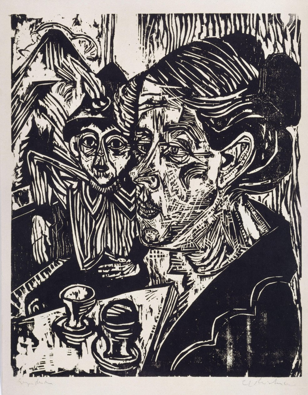 Rolniczka z chłopcem przy stole (pani Schmidt z synem Martinem) autorstwa Ernst Ludwig Kirchner
