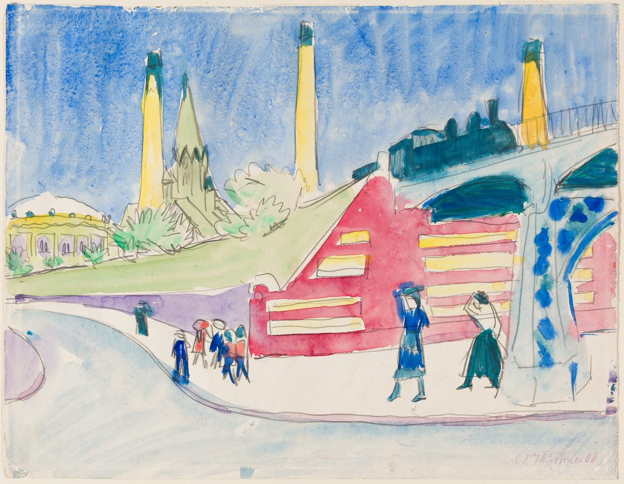 Nasyp kolejowy autorstwa Ernst Ludwig Kirchner