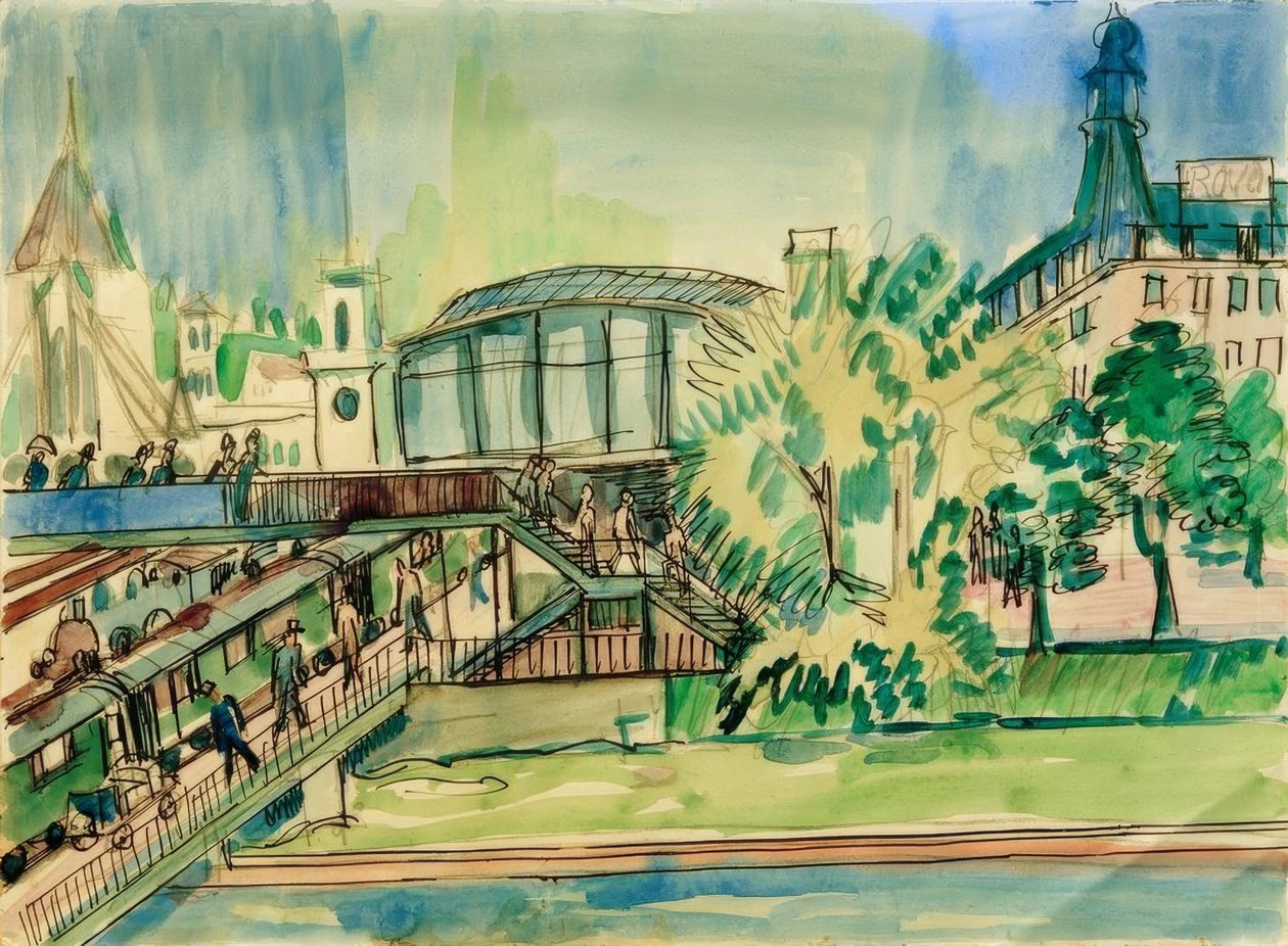 Stacja na kanale autorstwa Ernst Ludwig Kirchner