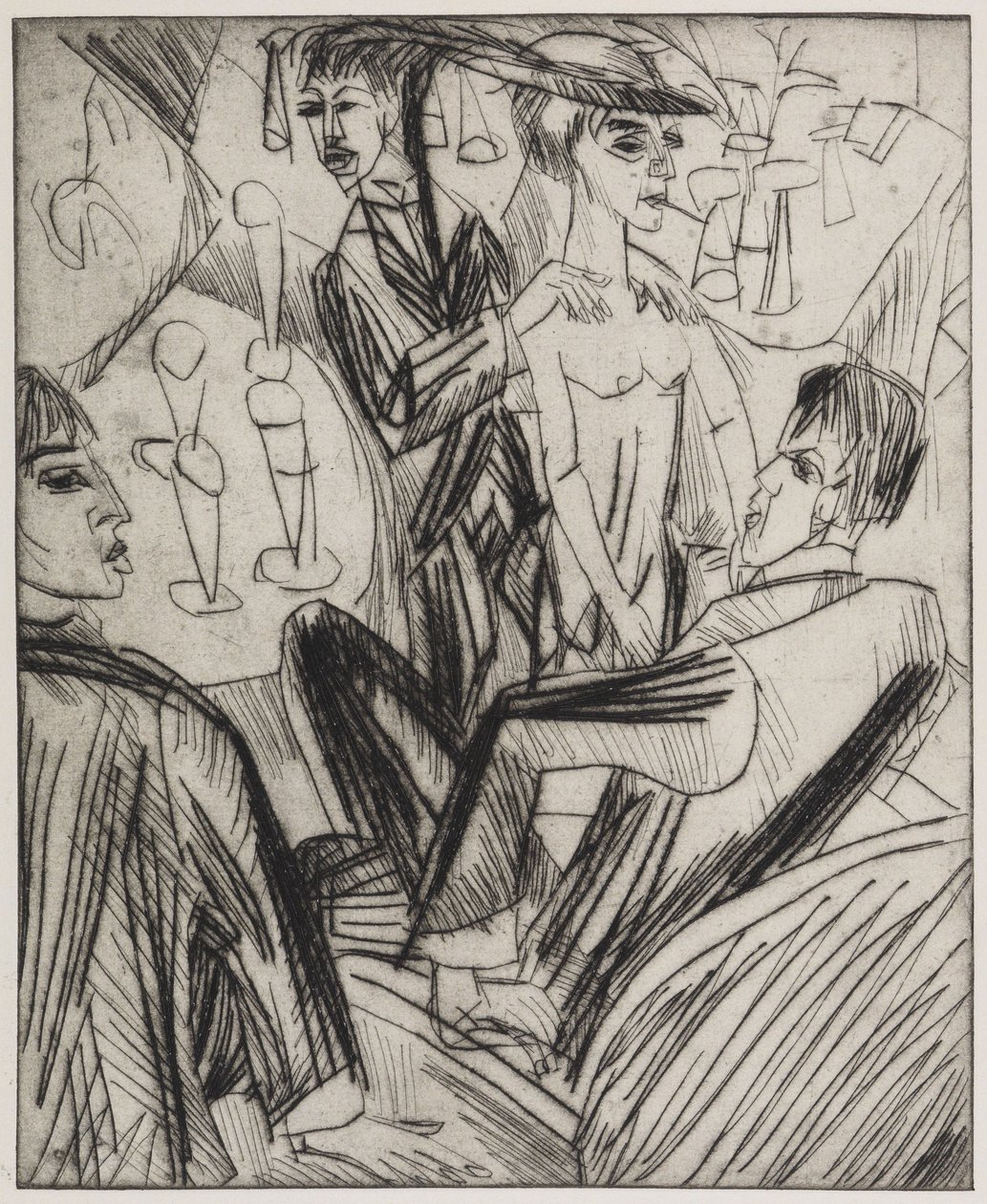 Taniec przy barze autorstwa Ernst Ludwig Kirchner