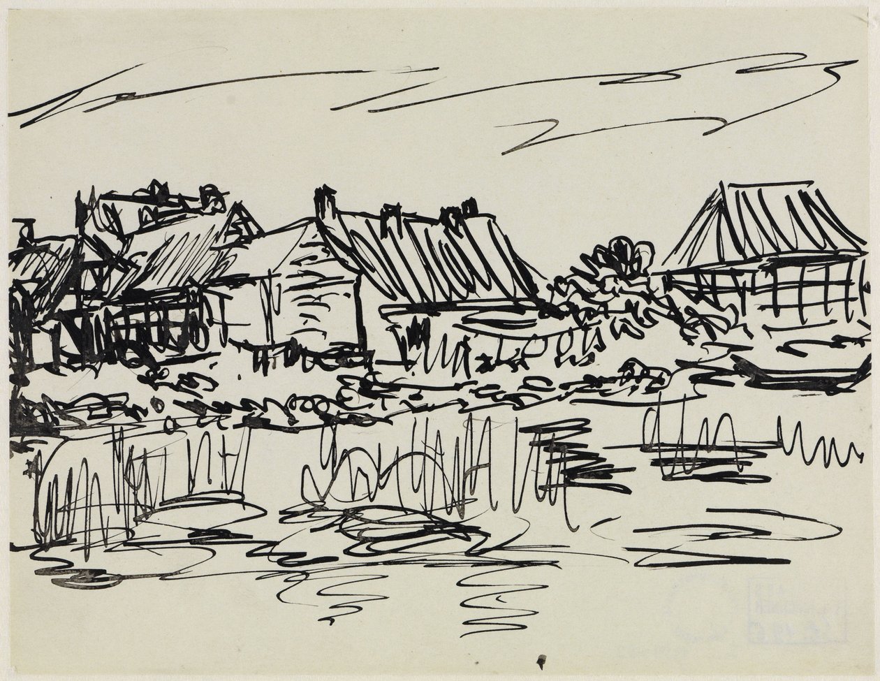 Domki wiejskie nad wodą (Fehmarn) autorstwa Ernst Ludwig Kirchner