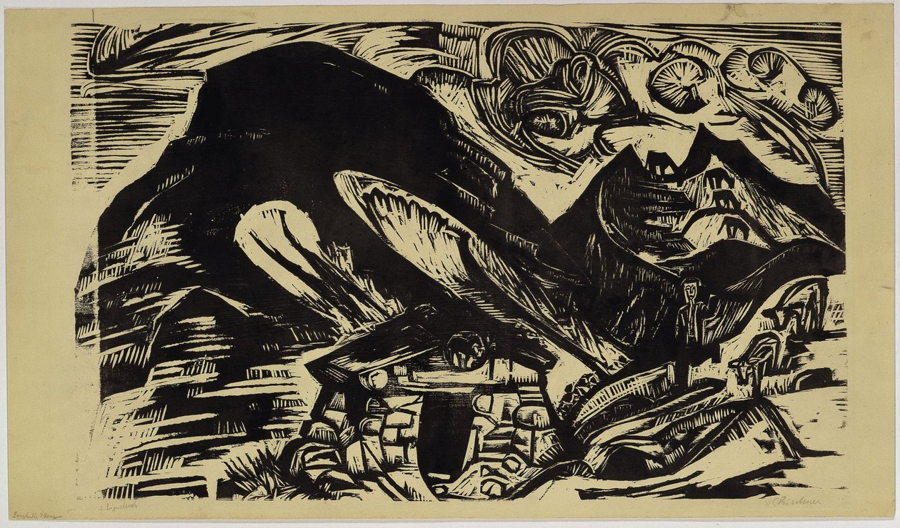 Góry z chatą górską autorstwa Ernst Ludwig Kirchner
