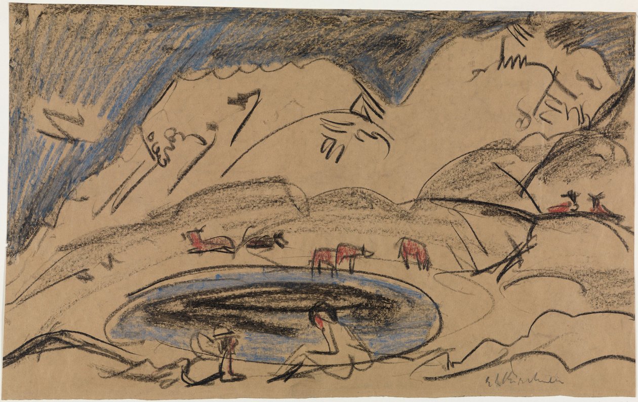Jezioro górskie autorstwa Ernst Ludwig Kirchner
