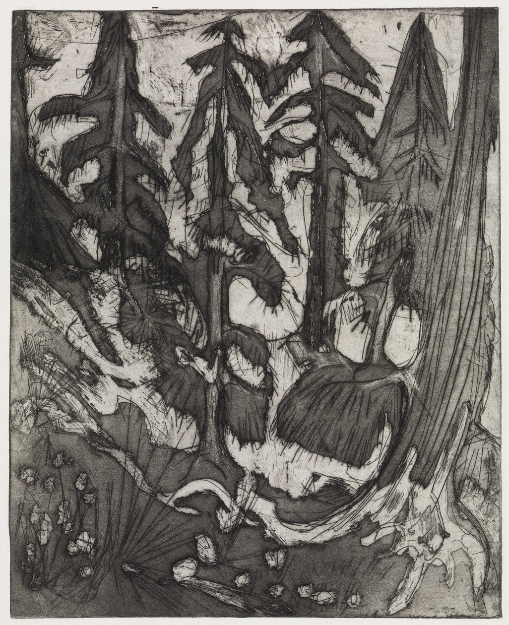 Las górski autorstwa Ernst Ludwig Kirchner