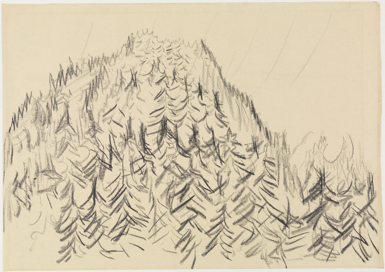 Zalesione wzgórze autorstwa Ernst Ludwig Kirchner