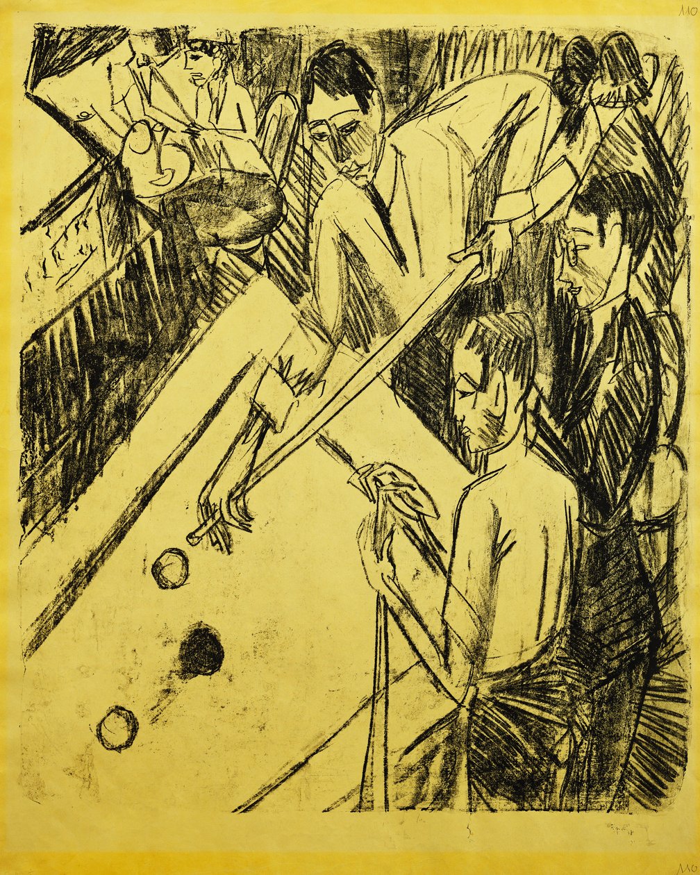 Bilardzista; Bilardspieler, 1915 autorstwa Ernst Ludwig Kirchner
