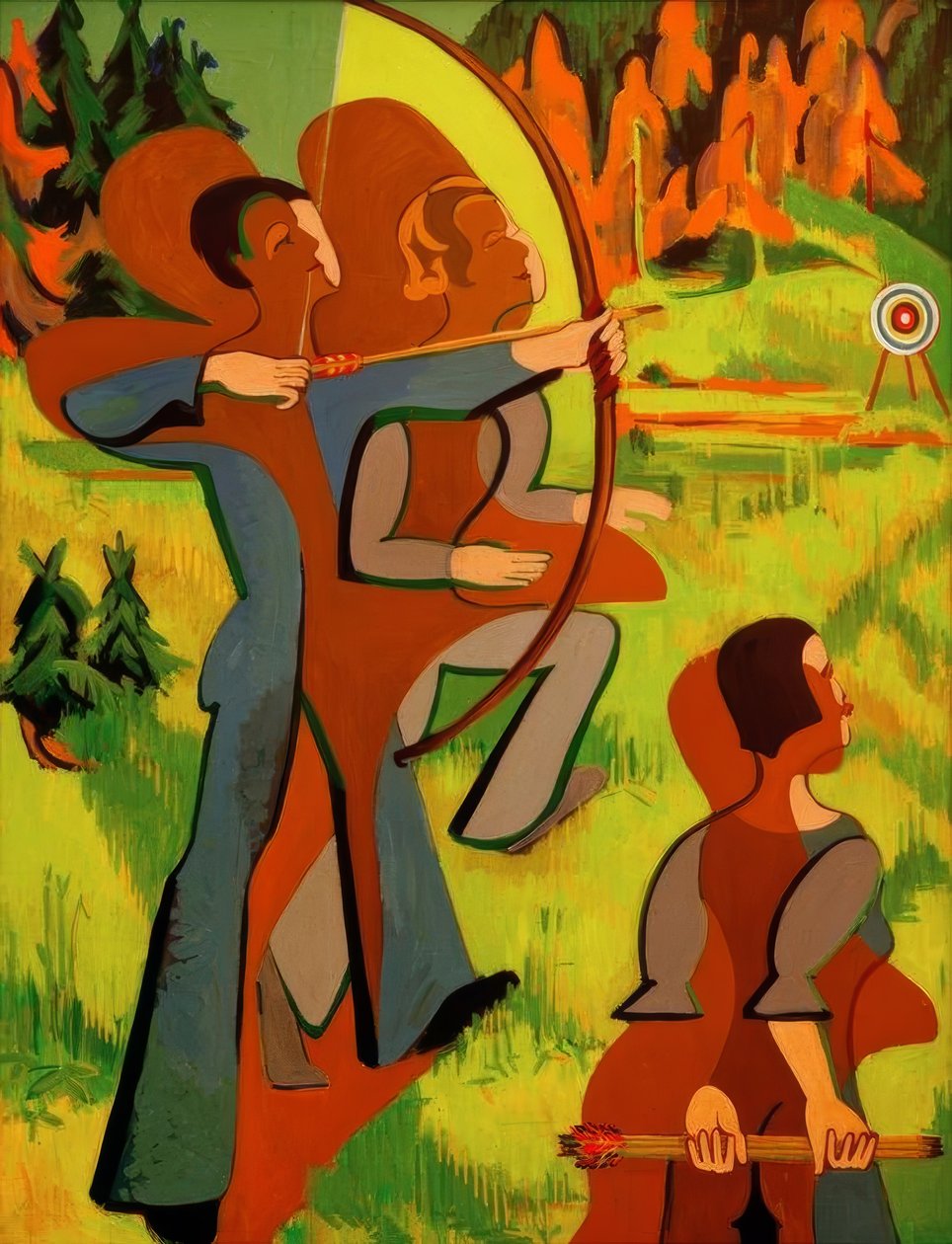 Łucznicy autorstwa Ernst Ludwig Kirchner
