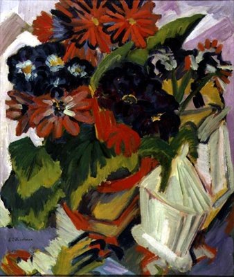 Bukiet Kwiatów z Cukiernicą autorstwa Ernst Ludwig Kirchner