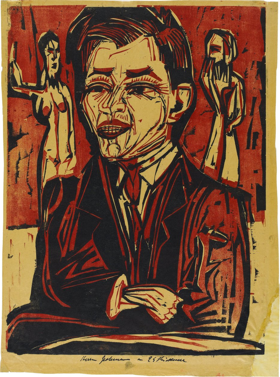 Duży portret popiersiowy Willa Grohmanna (1887-1968) autorstwa Ernst Ludwig Kirchner