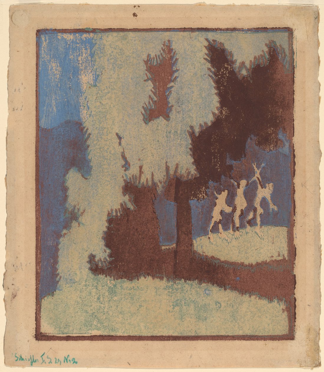 Kasztanowce w świetle księżyca autorstwa Ernst Ludwig Kirchner