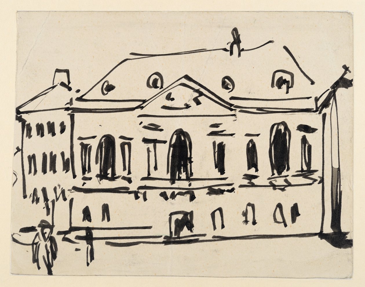 Pałac Kurlandzki przy Zeughausplatz w Dreźnie autorstwa Ernst Ludwig Kirchner
