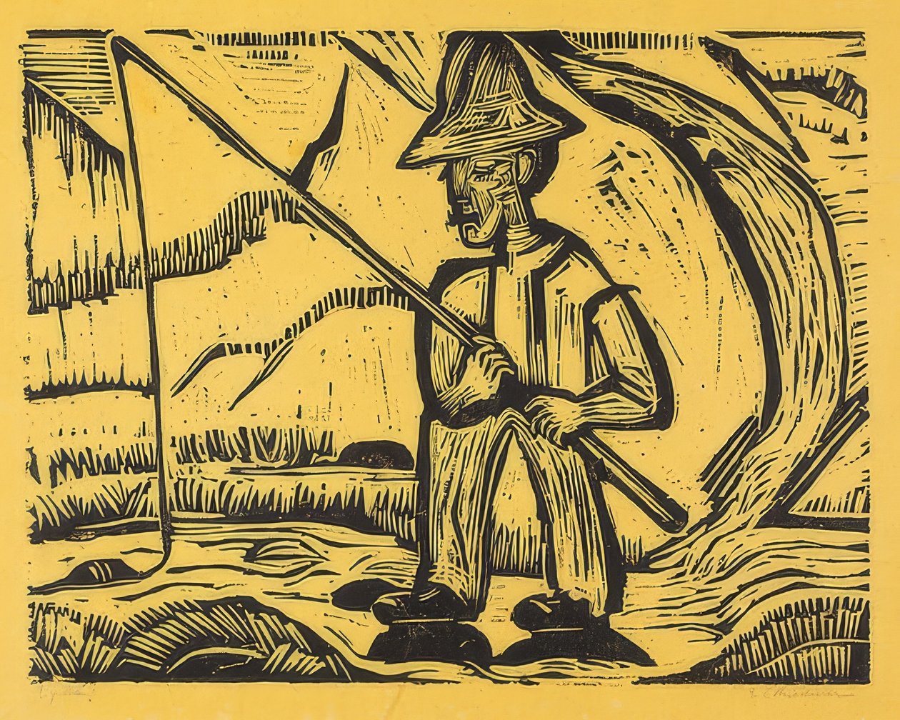Rybak. 1923 autorstwa Ernst Ludwig Kirchner