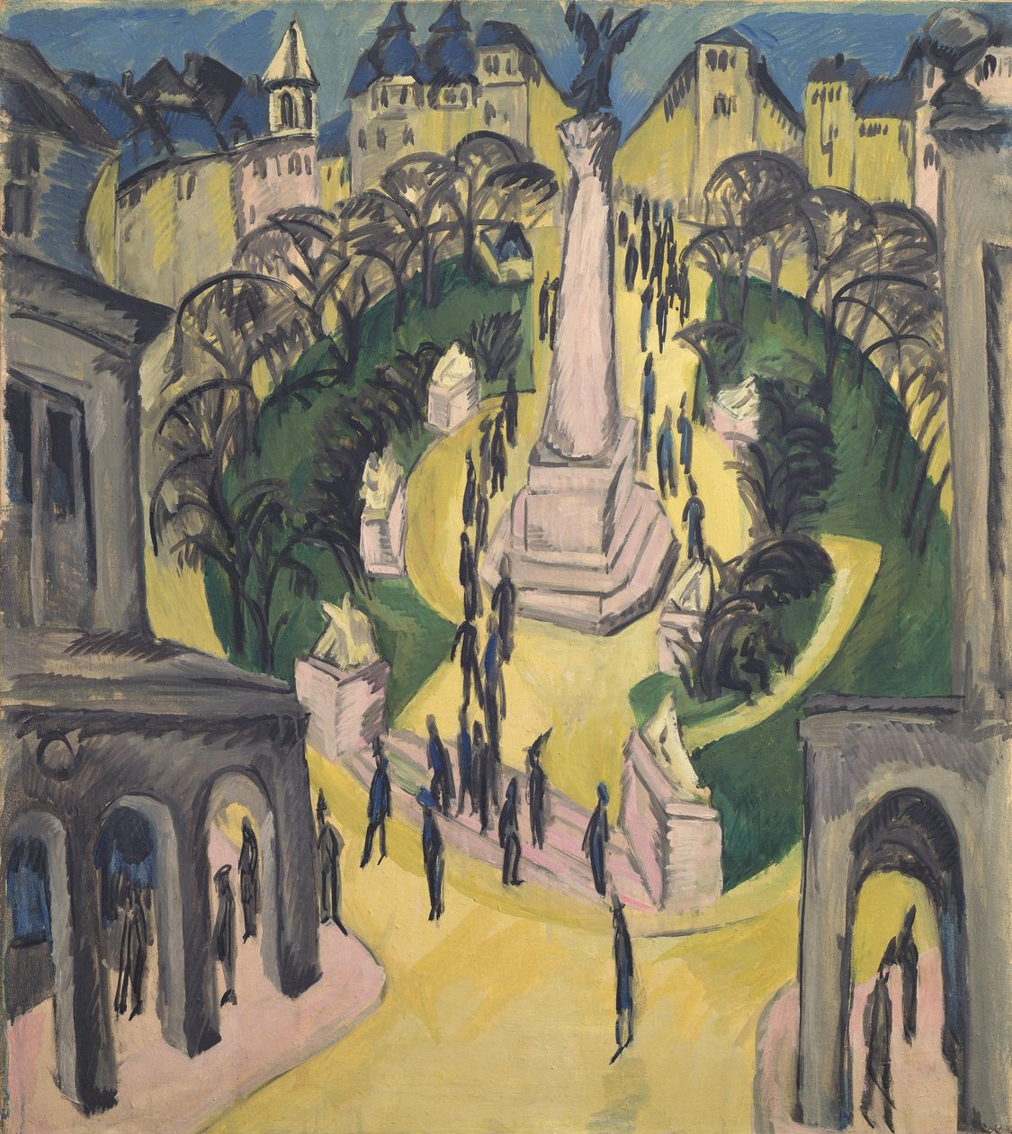 Plac Belle Alliance w Berlinie autorstwa Ernst Ludwig Kirchner