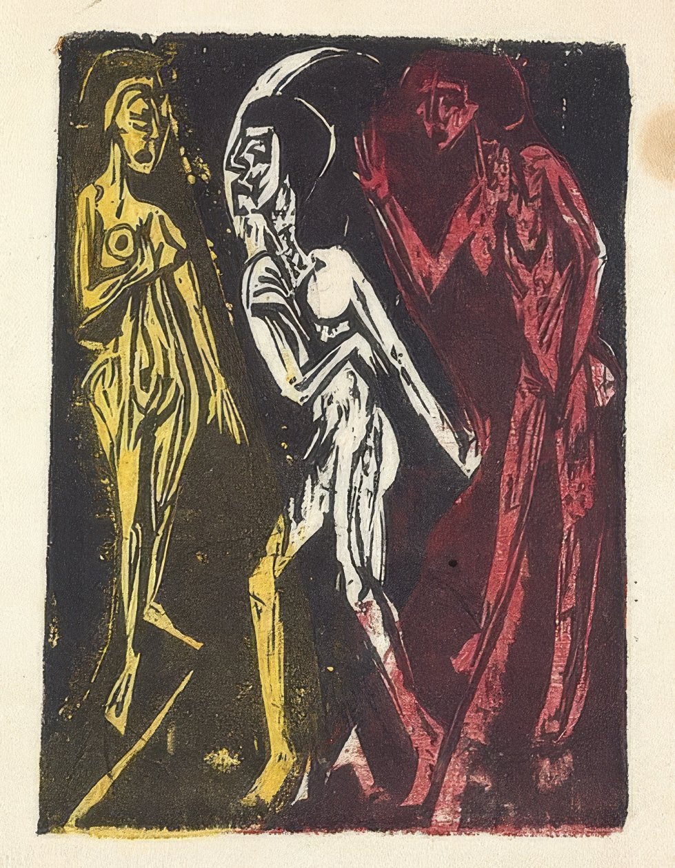 Taniec między kobietami. 1919 autorstwa Ernst Ludwig Kirchner